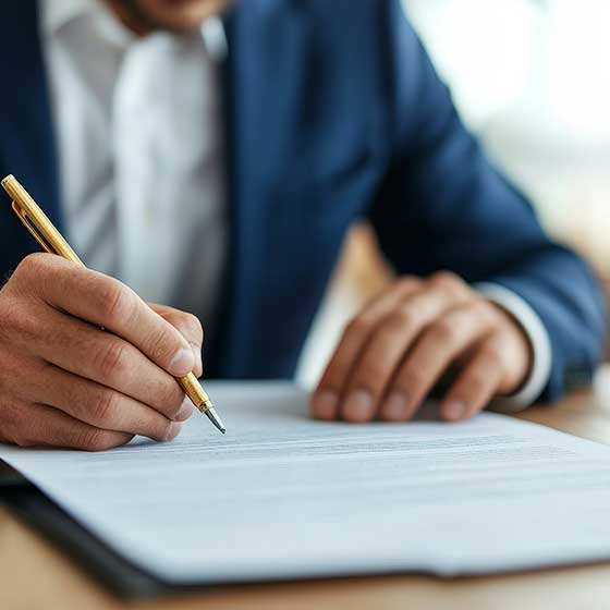 Commissaire de justice, anciennement huissier, de l'étude Margolle Barbet & Monchaux, en train de traiter un dossier de recouvrement pour un client dans l'Oise